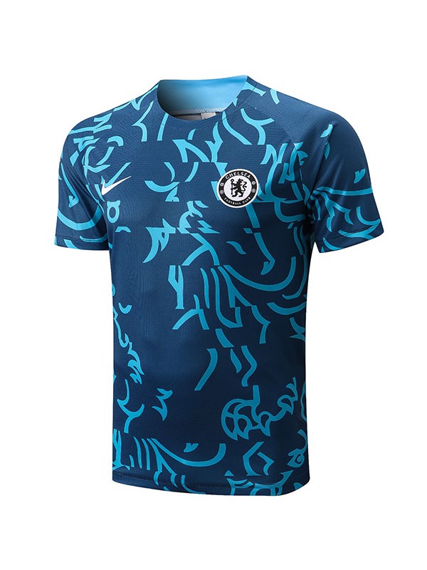 Chelsea maglia da allenamento maglia da calcio da uomo maglia da calcio manica corta sport top t-shirt blu 2022-2023